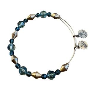 Alex and Ani Teal and Silver Beaded Bracelet
